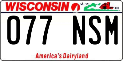 WI license plate 077NSM