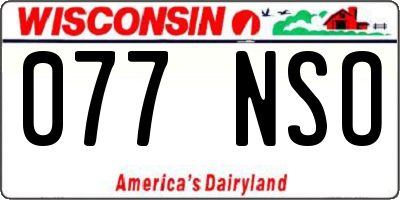 WI license plate 077NSO