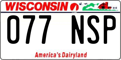 WI license plate 077NSP