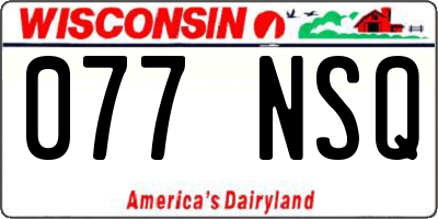 WI license plate 077NSQ