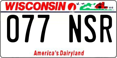 WI license plate 077NSR