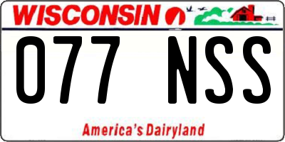 WI license plate 077NSS