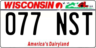 WI license plate 077NST