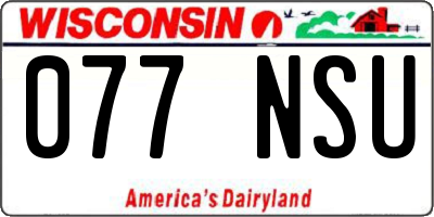WI license plate 077NSU