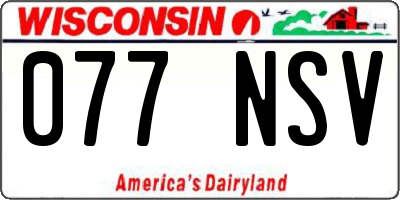 WI license plate 077NSV