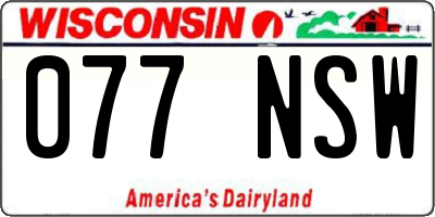 WI license plate 077NSW