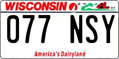 WI license plate 077NSY