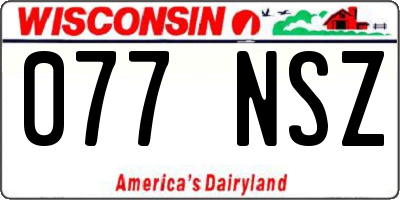 WI license plate 077NSZ