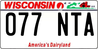 WI license plate 077NTA