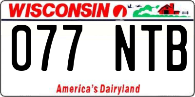 WI license plate 077NTB