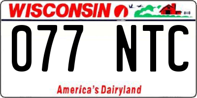 WI license plate 077NTC