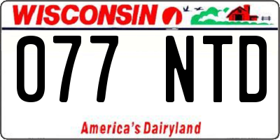 WI license plate 077NTD