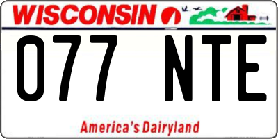 WI license plate 077NTE