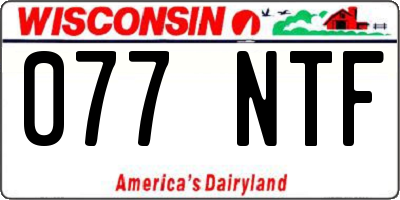WI license plate 077NTF