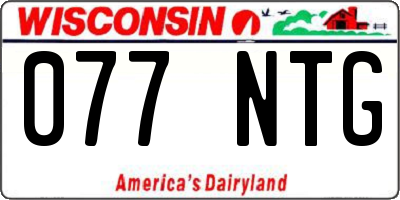 WI license plate 077NTG