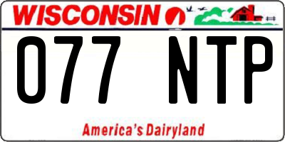 WI license plate 077NTP