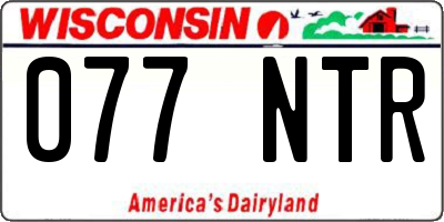 WI license plate 077NTR