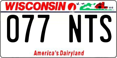 WI license plate 077NTS