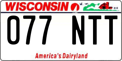 WI license plate 077NTT