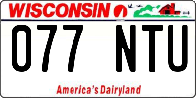 WI license plate 077NTU