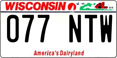 WI license plate 077NTW