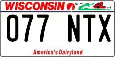 WI license plate 077NTX