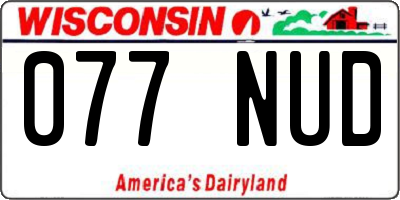 WI license plate 077NUD