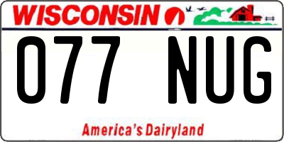 WI license plate 077NUG