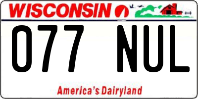 WI license plate 077NUL