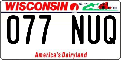 WI license plate 077NUQ