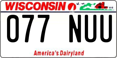 WI license plate 077NUU