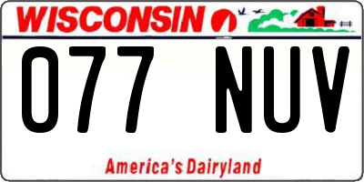 WI license plate 077NUV