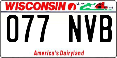 WI license plate 077NVB