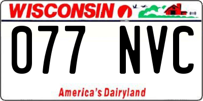WI license plate 077NVC
