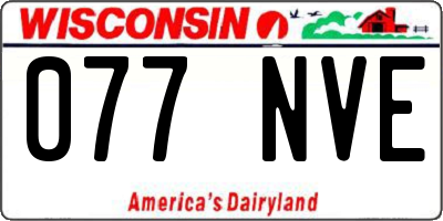 WI license plate 077NVE