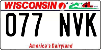WI license plate 077NVK