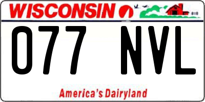 WI license plate 077NVL
