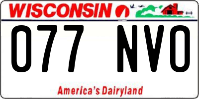WI license plate 077NVO