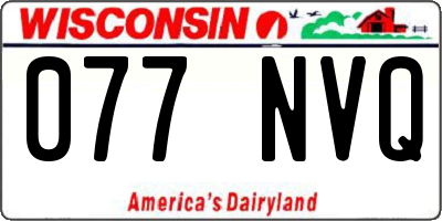 WI license plate 077NVQ