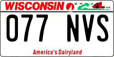 WI license plate 077NVS