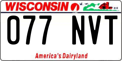 WI license plate 077NVT