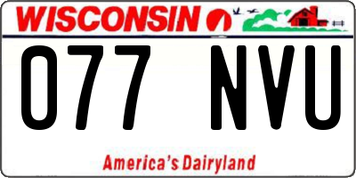 WI license plate 077NVU