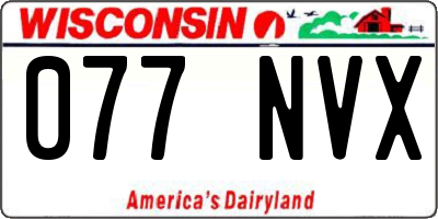 WI license plate 077NVX