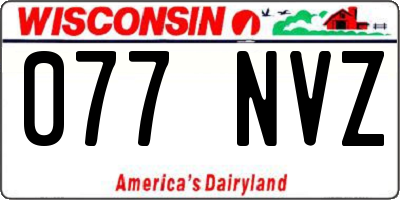 WI license plate 077NVZ