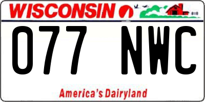 WI license plate 077NWC