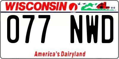 WI license plate 077NWD