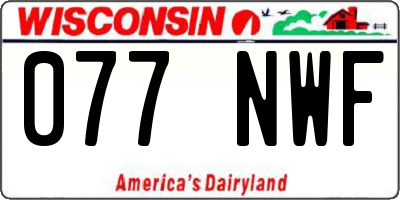 WI license plate 077NWF