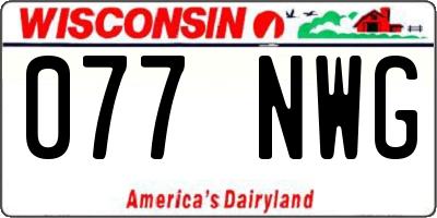 WI license plate 077NWG
