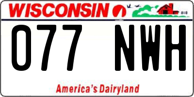 WI license plate 077NWH