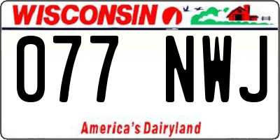 WI license plate 077NWJ